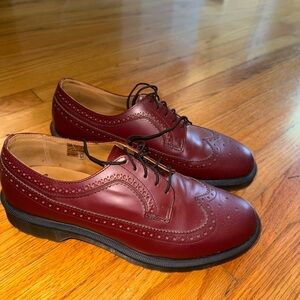 Dr. Martens Burgundy Leather Men's Oxfords